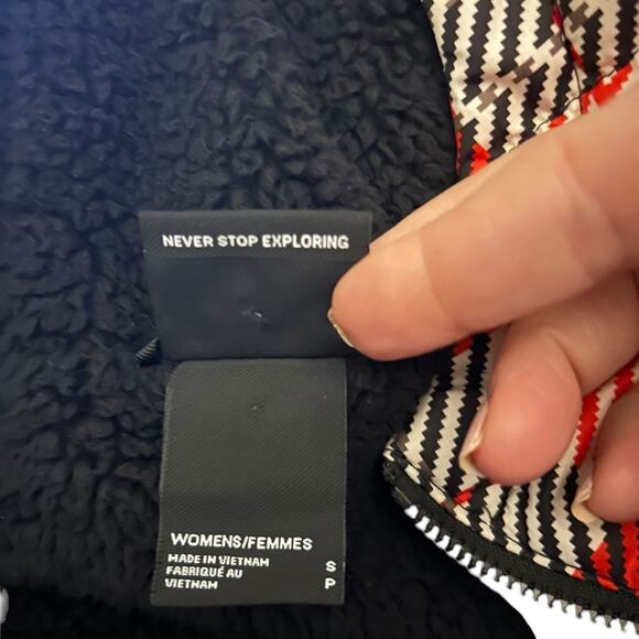 The North Face Roxborough Luxe Hooded Jacket Women's Size Small Fiery Red Plaid - Picture 6 of 12